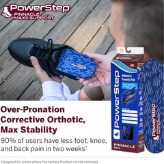PowerStep Pinnacle Maxx comparación de tamaño dentro de un zapato para referencia