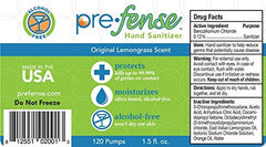 Prefense envase en mano durante viaje, limpieza y comodidad inmediata