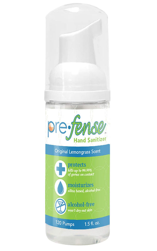 Prefense frasco frontal con aroma limoncillo, fácil de llevar en bolso