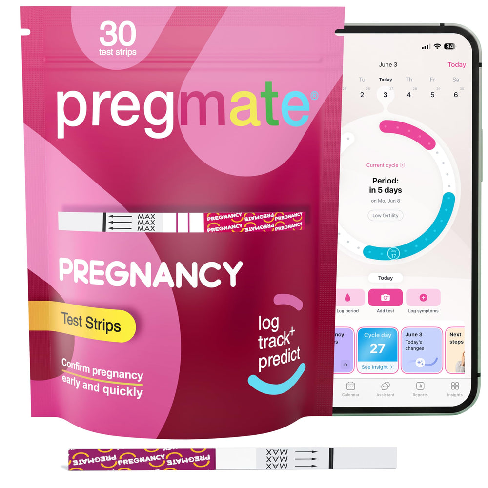 PREGMATE envase abierto con tiras listo para uso repetido y confiable