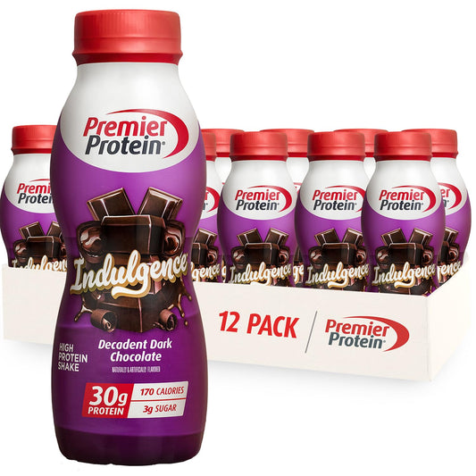 Premier Protein envase frontal mostrando sabor chocolate intenso y conveniencia