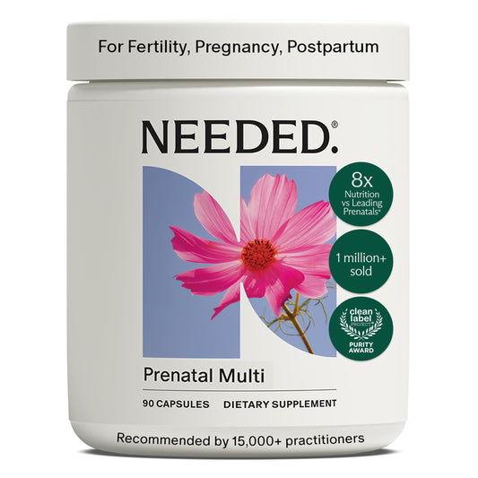 Prenatal Multi envase frontal mostrando diseño y beneficio de cobertura completa
