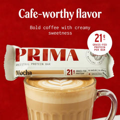 Prima Ancestral Protein Bar dentro de mochila lista para consumo en ruta