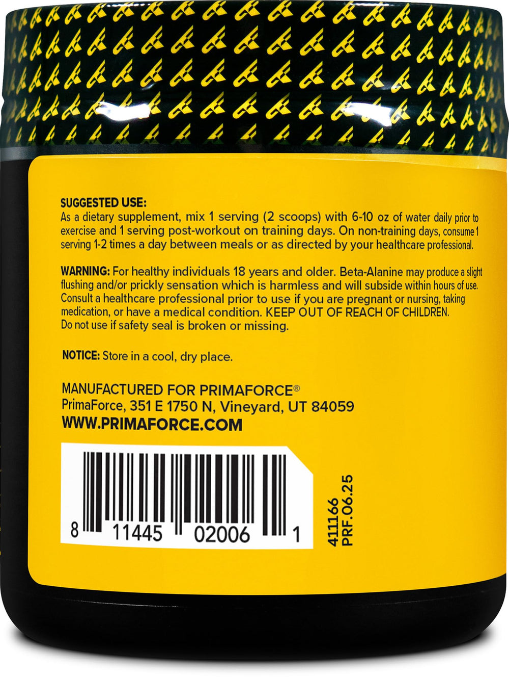 Uso pre-entrenamiento con Primaforce Beta-Alanina para apoyar tu rutina.