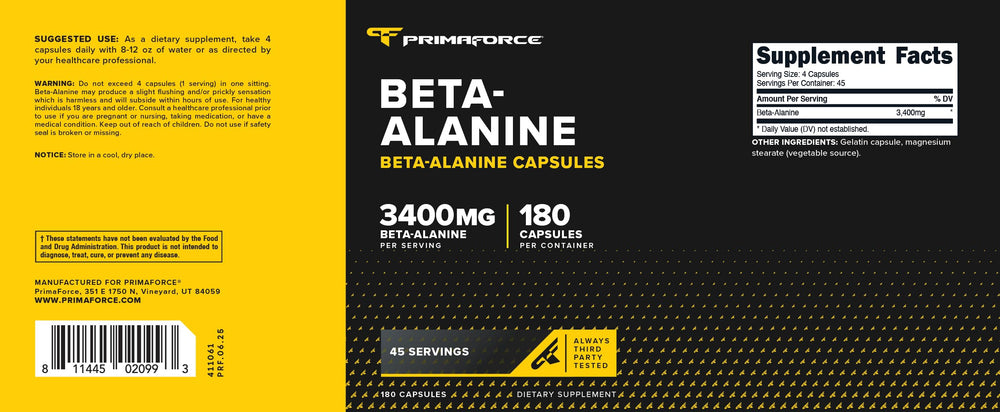 Primaforce Beta-Alanina: uso pre-entreno para mantener enfoque
