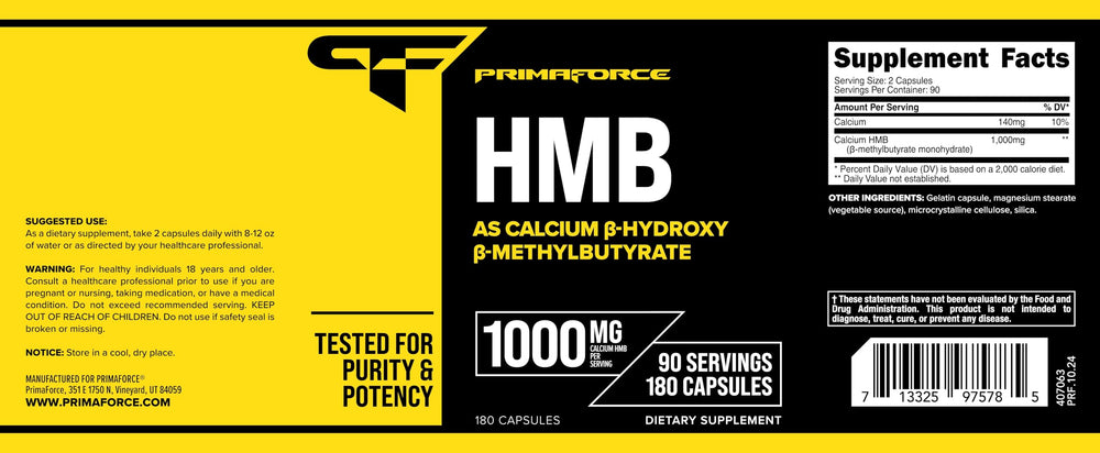 Primaforce HMB: empaque que mantiene la calidad del producto.