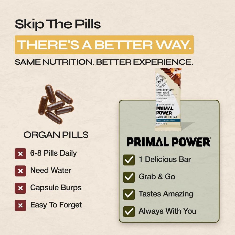 Primal Power trozo con almendra y sal marina realzando sabor