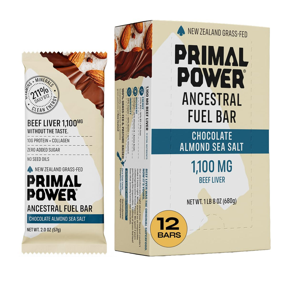 Primal Power empaque frontal mostrando la barrita y beneficios