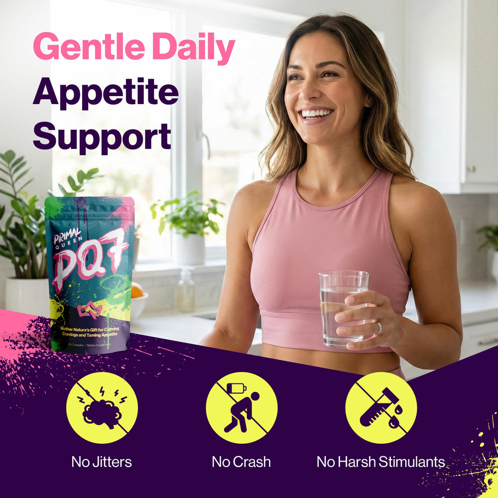 Primal Queen cápsula junto a un desayuno saludable que apoya decisiones conscientes