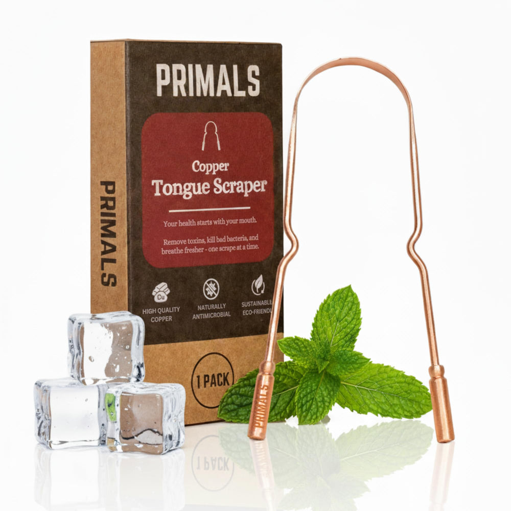PRIMALS raspador lingual vista frontal para limpieza rápida
