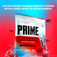 PRIME HYDRATION polvo Ocean Cherry a granel, textura fina para disolución rápida