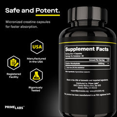 Prime Labs cápsulas utilizadas por persona en gimnasio, apoyo en rutina de entrenamiento