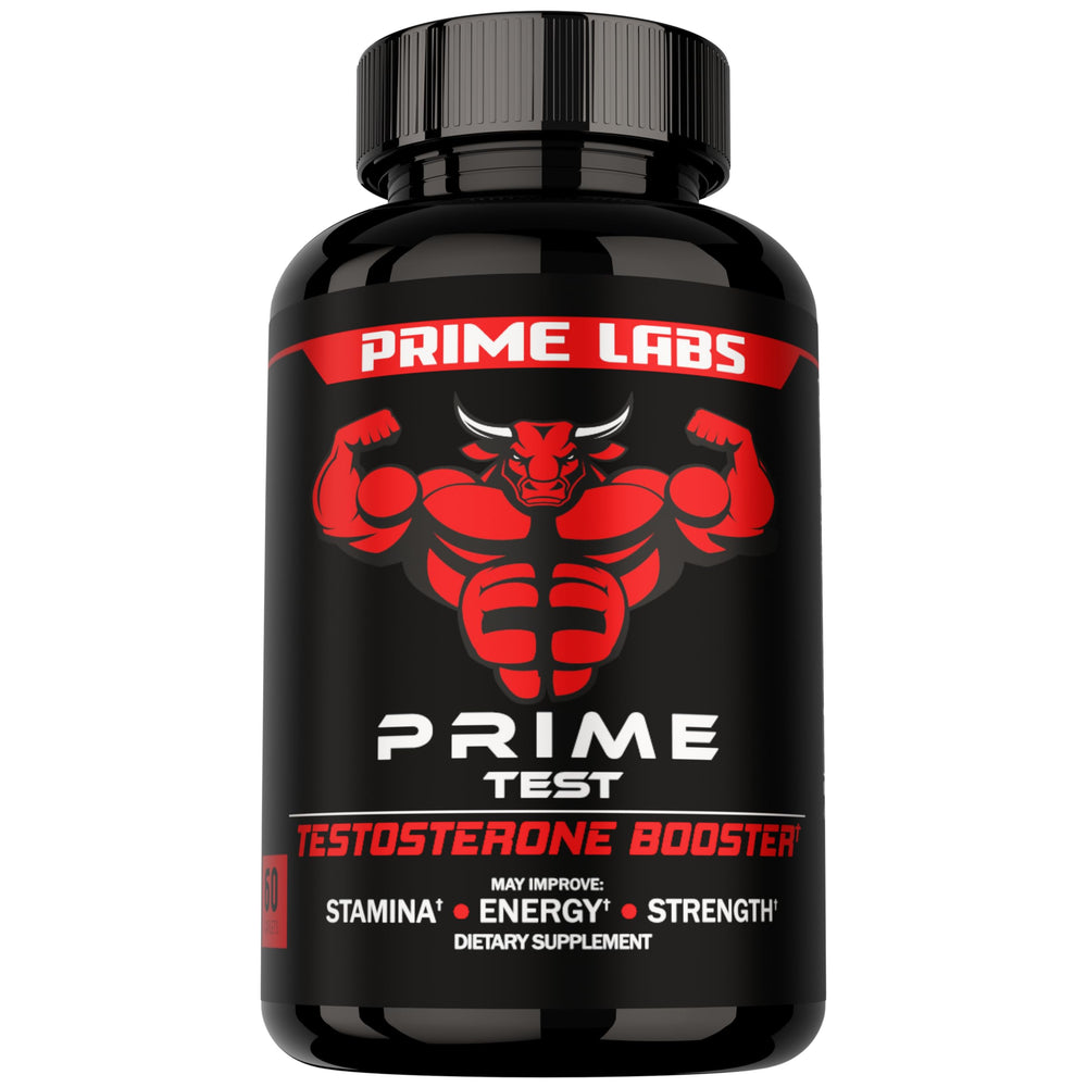 Prime Labs botella frontal mostrando diseño y beneficios visibles