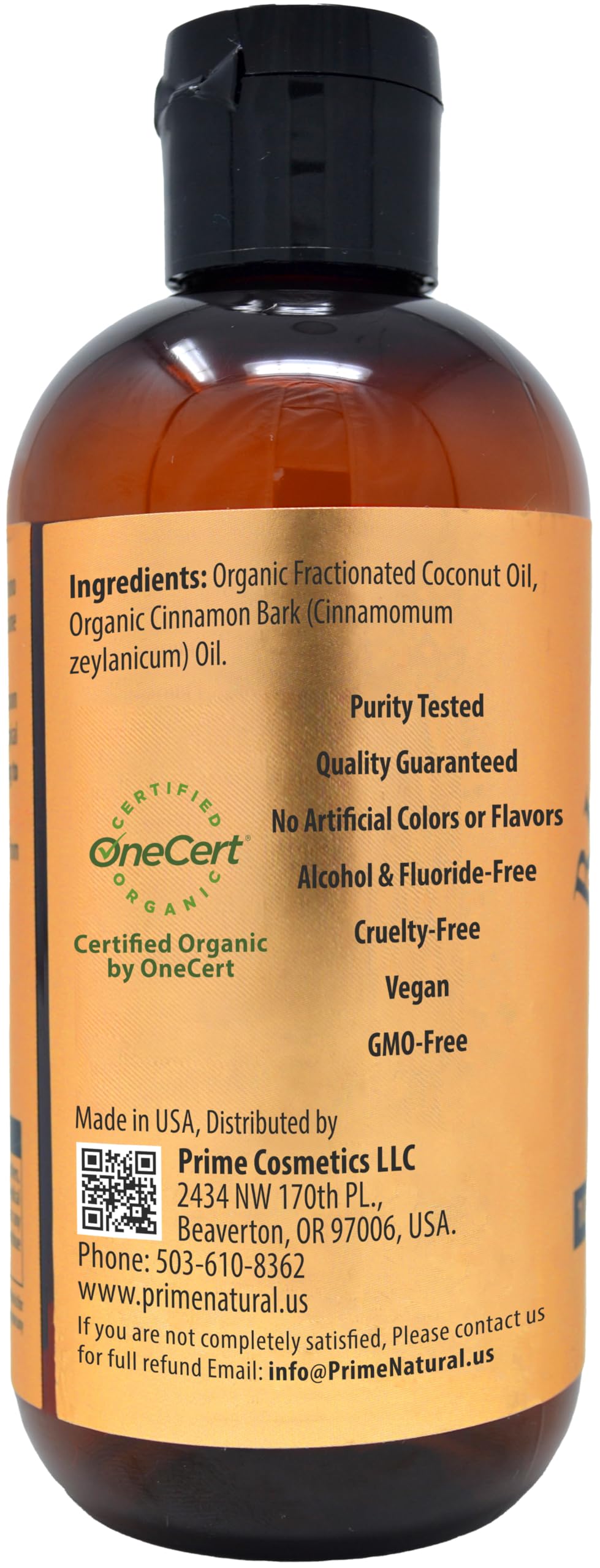 PRIME NATURAL close-up del aceite orgánico destacando textura limpia