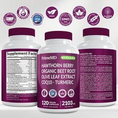 PrimeMD ingredientes botánicos dispuestos para mostrar la mezcla completa