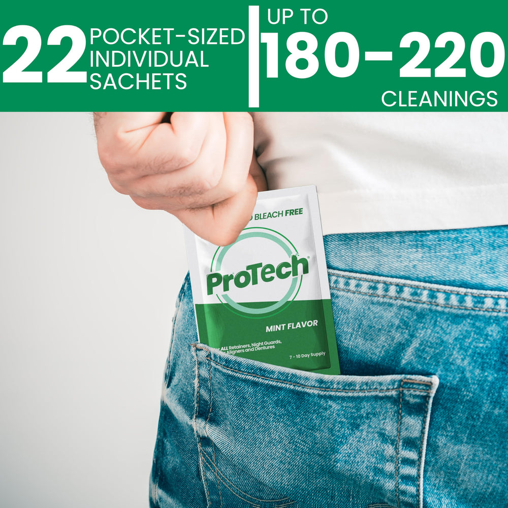 Pro Tech empaque abierto con 22 sobres, almacenamiento compacto para viajes
