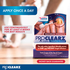 ProClearz junto a una regla para comparar tamaño y portabilidad