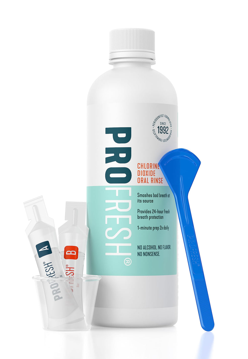 ProFresh envase frontal mostrando etiqueta clara y beneficio contra mal aliento