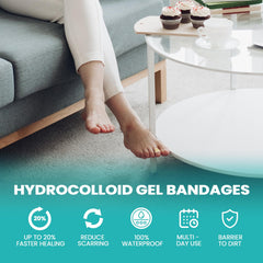 Promifun material hidrocoloide en primer plano, absorción eficaz