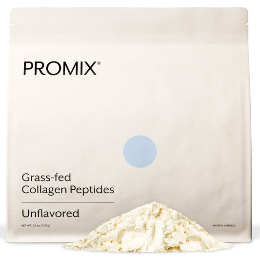 ProMix Nutrition vista frontal del envase mostrando tamaño y etiqueta, conveniencia.