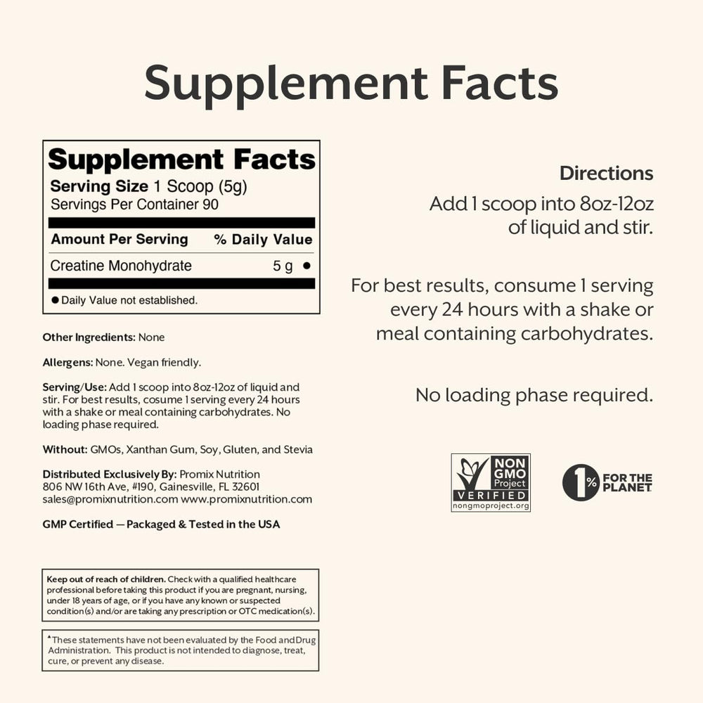 ProMix etiqueta con certificación NSF Certified for Sport y sellos de calidad