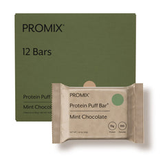 ProMix Nutrition vista frontal del empaque pack de 12 con sabor menta chocolate, práctico