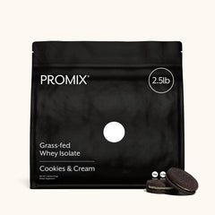 ProMix Nutrition envase frontal que muestra sabor Cookies & Cream y tamaño 2.5 lb
