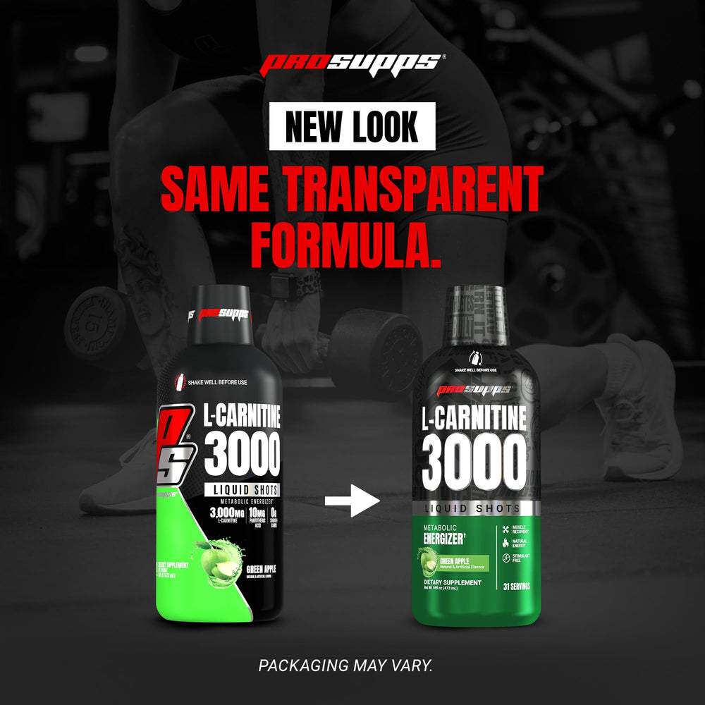 Botella ProSupps junto a banano para comparar tamaño y porción práctica
