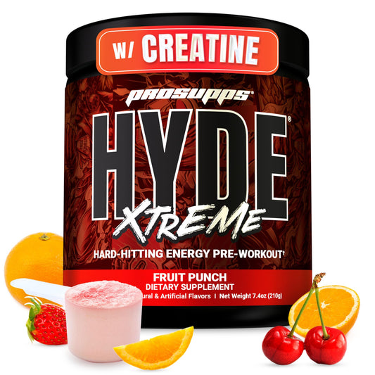 ProSupps Mr. Hyde Xtreme frente del envase mostrando diseño y 30 servicios
