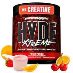 ProSupps Mr. Hyde Xtreme frente del envase mostrando diseño y 30 servicios