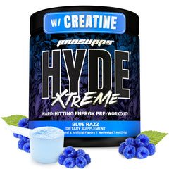 ProSupps Mr. Hyde Xtreme frontal mostrando el envase y beneficio de energía