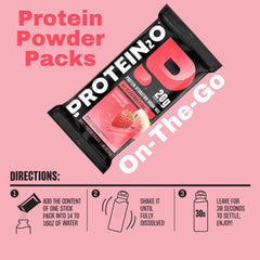 Protein2o sobre junto a regla para comparar tamaño y transporte fácil