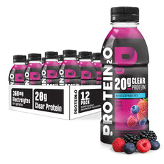 Protein2o frente del envase Mixed Berry con diseño claro y refrescante