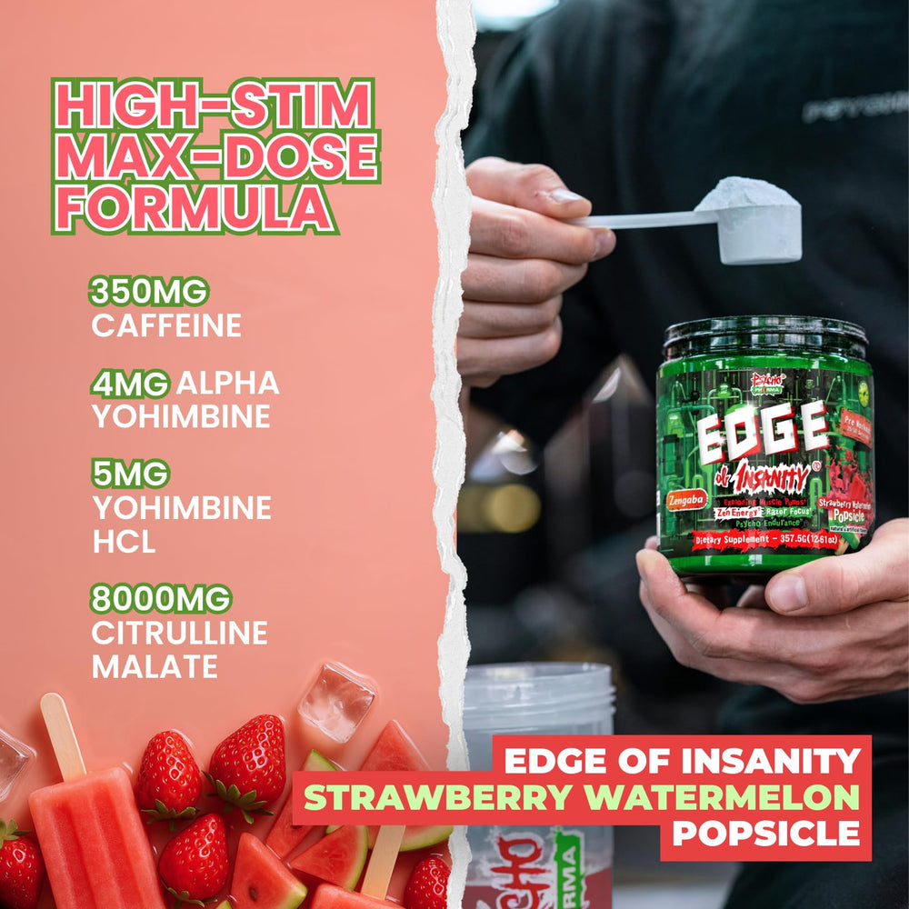 Psycho Pharma etiqueta con lista de ingredientes y concentraciones clave