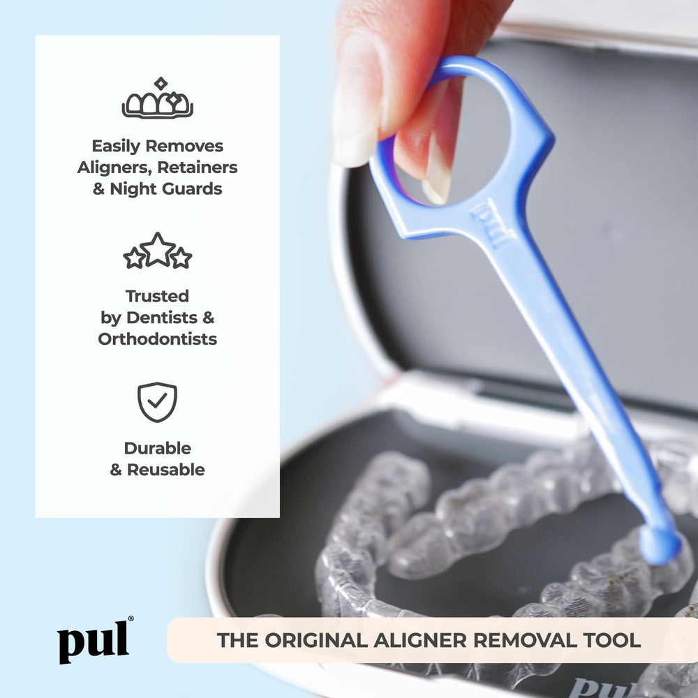The Pultool primer plano del gancho diseñado para sujetar alineadores ajustados fácilmente