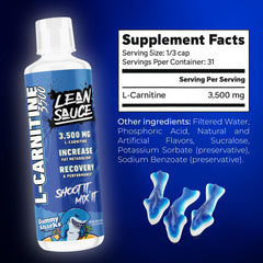 Pump Sauce etiqueta que destaca 3500 mg y ausencia de estimulantes