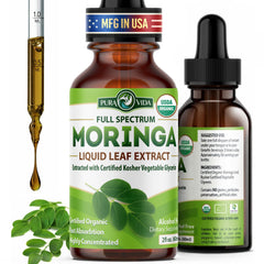 PURA VIDA MORINGA envase frontal mostrando la marca y beneficios visibles