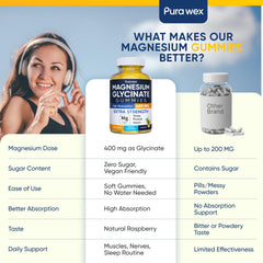 PURA WEX Gummies jar open shows soft, chewy texture