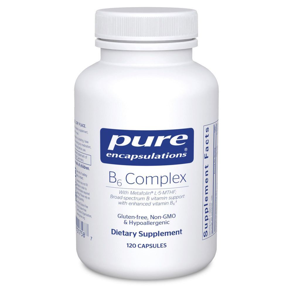 Pure Encapsulations envase frontal mostrando 120 cápsulas y limpieza de etiqueta
