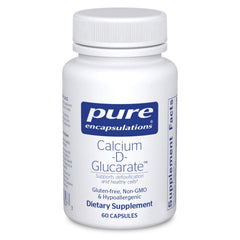 Pure Encapsulations frasco frontal mostrando nombre y cantidad, garantía de pureza