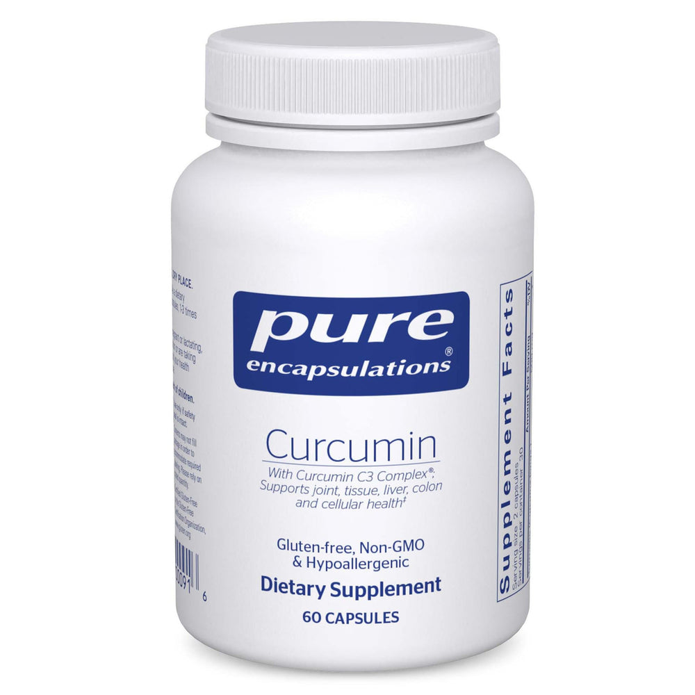 Pure Encapsulations bote frontal mostrando 60 cápsulas y beneficios limpios