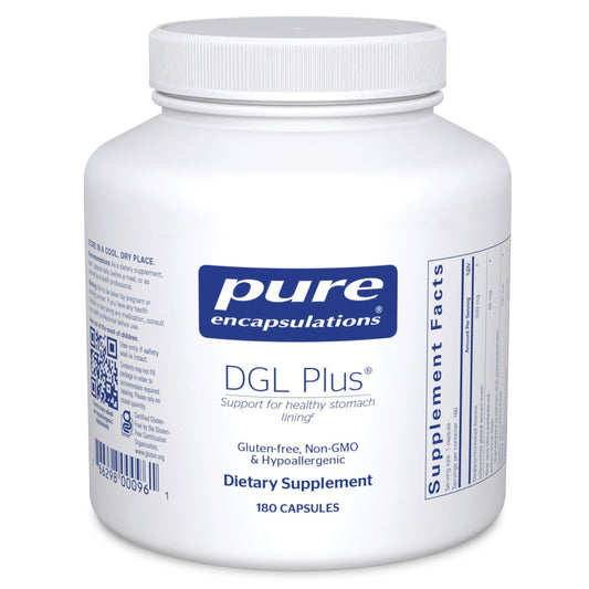 Pure Encapsulations frasco frontal mostrando 180 cápsulas y envase claro