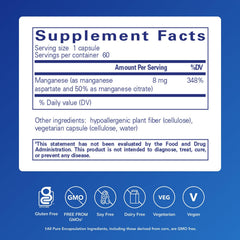 Pure Encapsulations detalle de etiqueta con formulación clara y beneficio de transparencia