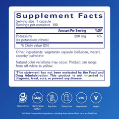 Pure Encapsulations etiqueta con información de ingredientes y pureza visible