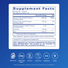 Pure Encapsulations etiqueta nutricional legible con beneficios visibles