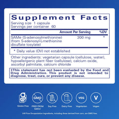 Pure Encapsulations etiqueta con información nutricional clara y beneficios