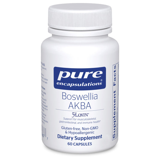 Pure Encapsulations frasco frontal mostrando 60 cápsulas y etiqueta clara para confianza