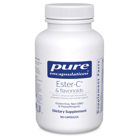 Pure Encapsulations frasco frontal mostrando diseño y dosis clara