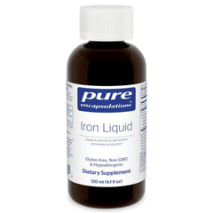 Pure Encapsulations botella frontal muestra transparencia y confianza