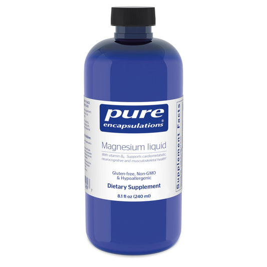 Pure Encapsulations botella frontal mostrando la presentación y beneficio de pureza